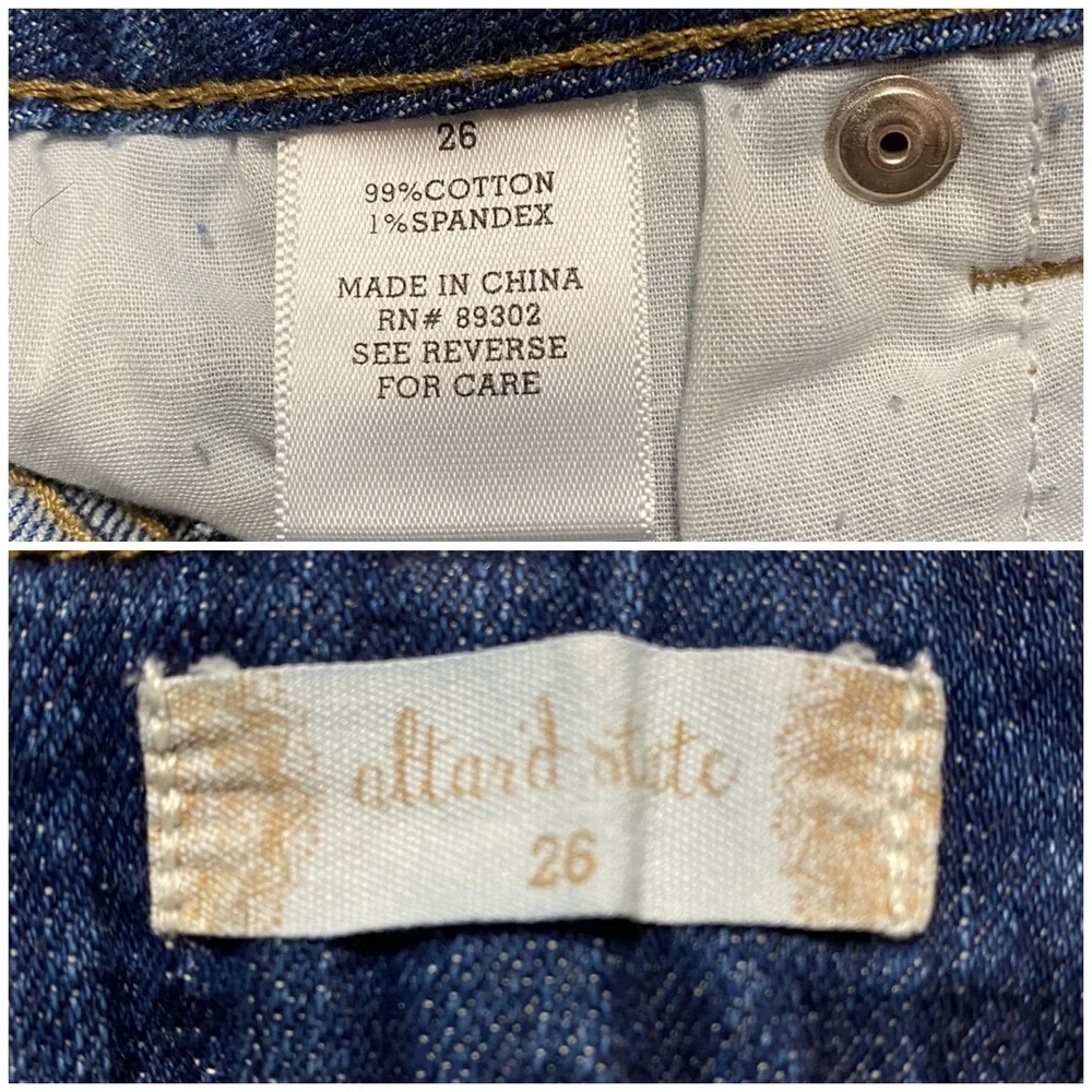 Altar’d State High Rise Jean Shorts Women’s 26 Bleached Raw Hem Casual Denim New